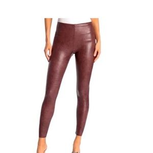 7 For All Mankind Leggings Faux Alligator Brown Size M